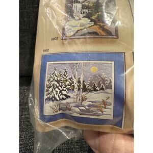 Artcraft Concepts "Winter Birches" 5902 Needlepoint Crewel Kit Vintage